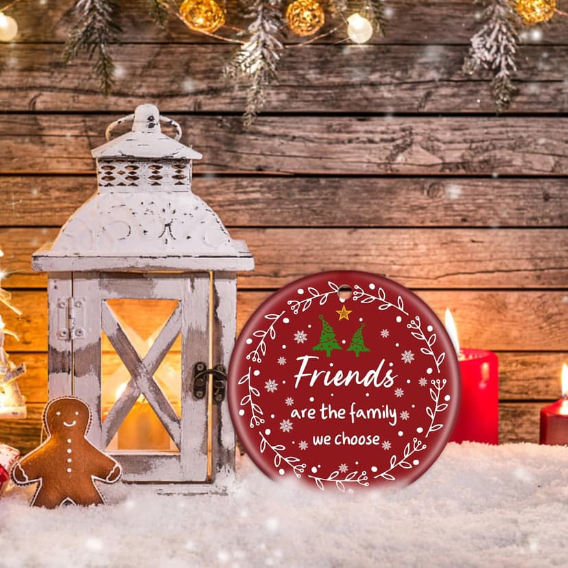 GGEB Friend Christmas Ornaments Gifts for Women Men - 3" Ceramic Christmas Tree Friendship Ornaments for Best Friends Coworkers Bestie Sister - Good Friends Birthday Gifts Ideas Xmas Decorations