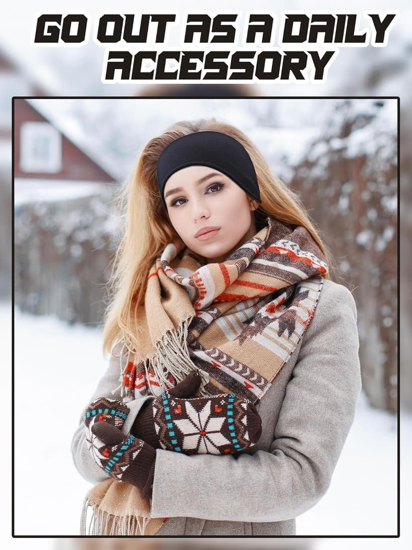 BBTO 3 Pcs Fleece Ear Warmers Muffs for Men Women Headband Ear Muffs Winter Covers for Cold Weather Running Cycling Ski