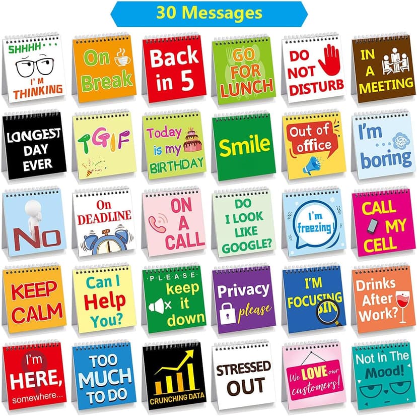 Fancy Land Funny Desk Signs 30 Different Fun and Flip-Over Messages for Office Desk Accessories