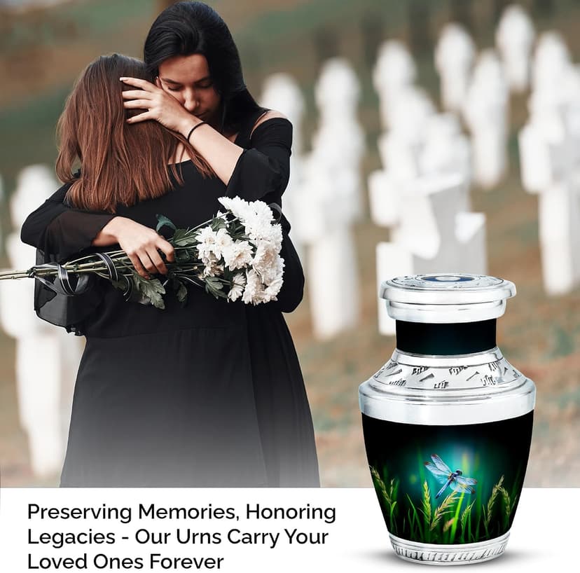 Keepsake Urn for Human Ashes, Sharing Urns, Cremated Remains Holder, Funeral Ashes Container, Burial Keepsake, Token Urns Set Dragonfly Burial Urns Funeral Urns for Women Beautiful Urn for Mom 3 Inch B0F7LBQX5G