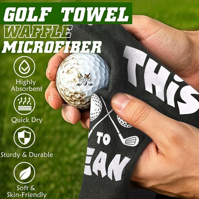 Premium Cleaning Towel for Golf Balls and Clubs; Easy To Attach to Golf Bags for Practice, Tournaments, and Daily Play Lihome Golf Accessories for Men, Funny Golf Towel, Golf Gifts for Men B0GX7CVYCL