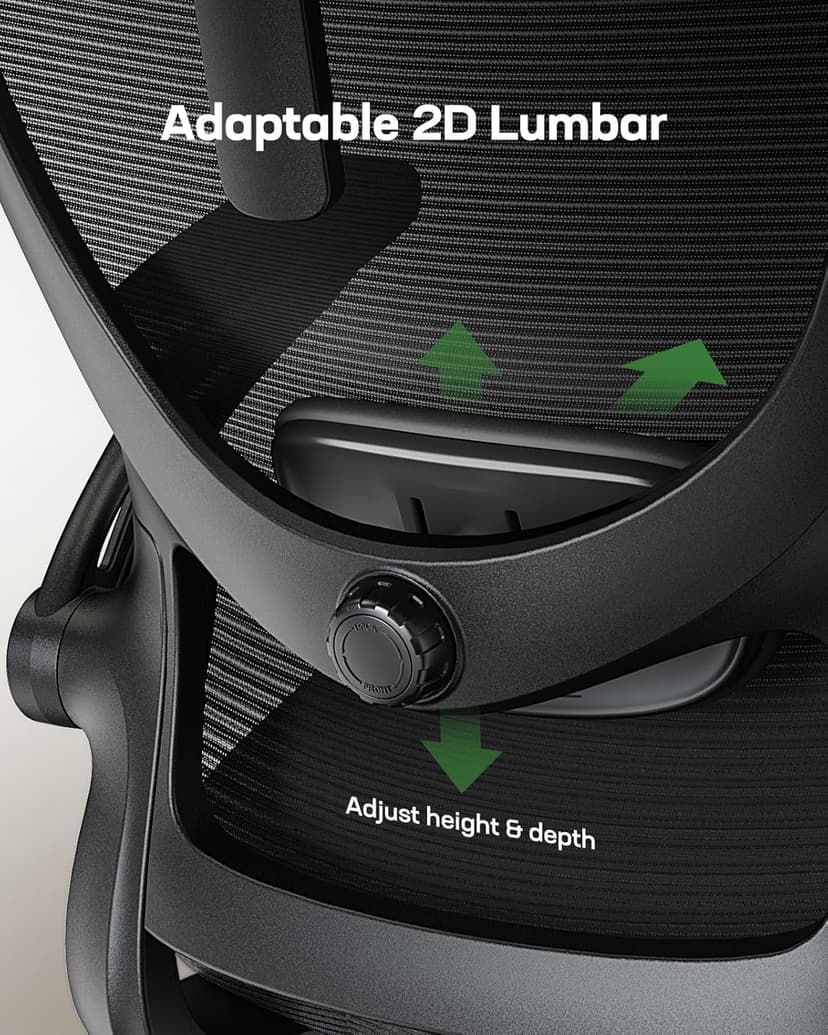 Marsail Ergonomic Office Chair: Office Desk Chair with High Back Mesh and Adjustable Lumbar Support Rolling Work Swivel Task Chairs with Wheel 3D Armrests and Headrest