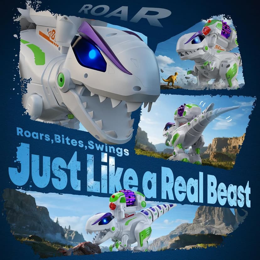 Programmable, Walking, Roaring, LED Eyes and Shooting, Interactive Gifts for Boys & Girls Age 3 4 5 6 7 8 Ruko 8809 Dinosaur Toys for Kids, Large Rechargeable RC T-Rex, Green B0FLD5QB87