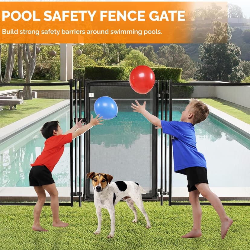 VINGLI Pool Fence Gate,4Ft x 2.5Ft Swimming Pool Fence in Ground Pool Safety Fencing (4FT × 2.5FT)