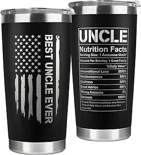 Gifts for Uncle from Niece, Nephew - Uncle Gifts - Fathers Day Gift - Father's Day, Birthday, Christmas Funny Gift for Men Him from Niece, Nephew, Kids - 20 Oz Stainless Steel Coffee Tumbler