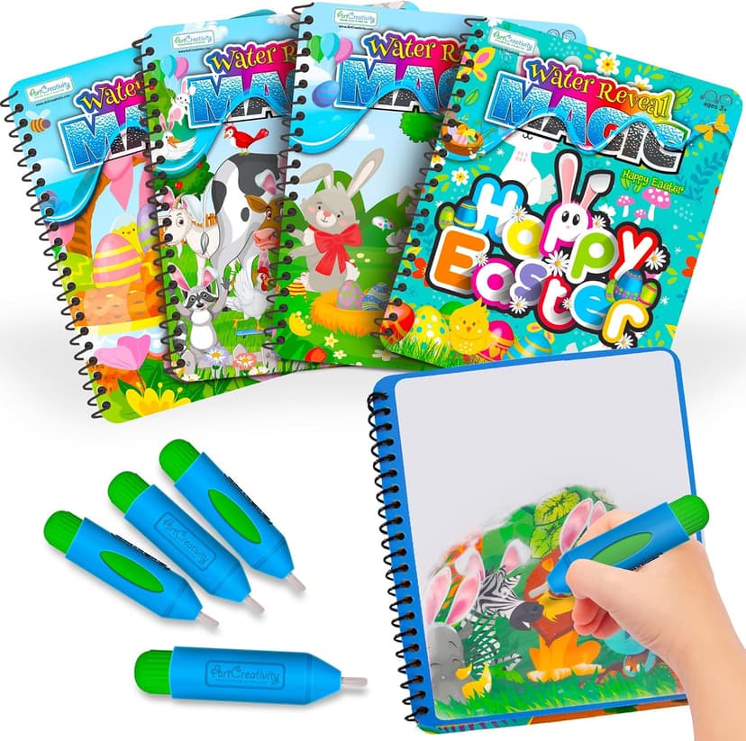 Easter Basket Stuffers for Toddlers, 4 Pack Easter Water Coloring Books for Kids, Easter Basket Essentials, Easter Activities Kids, Easter Basket Stuffers, Easter Toys, Easter Basket Ideas Gifts B0DJ9S99KW