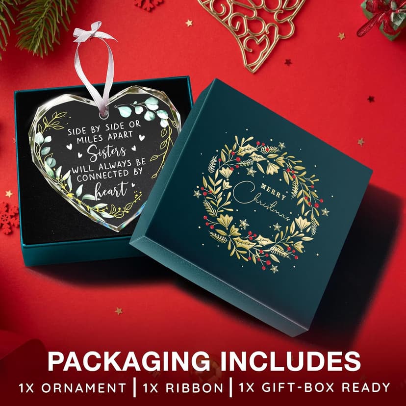 Gifts for Sister - Special 2025 Sister Ornaments for Christmas Tree Decoration, Perfect Sisters Gifts for Women, Unique Sisters Gift from Sister, Decorative Ornaments for Christmas Tree