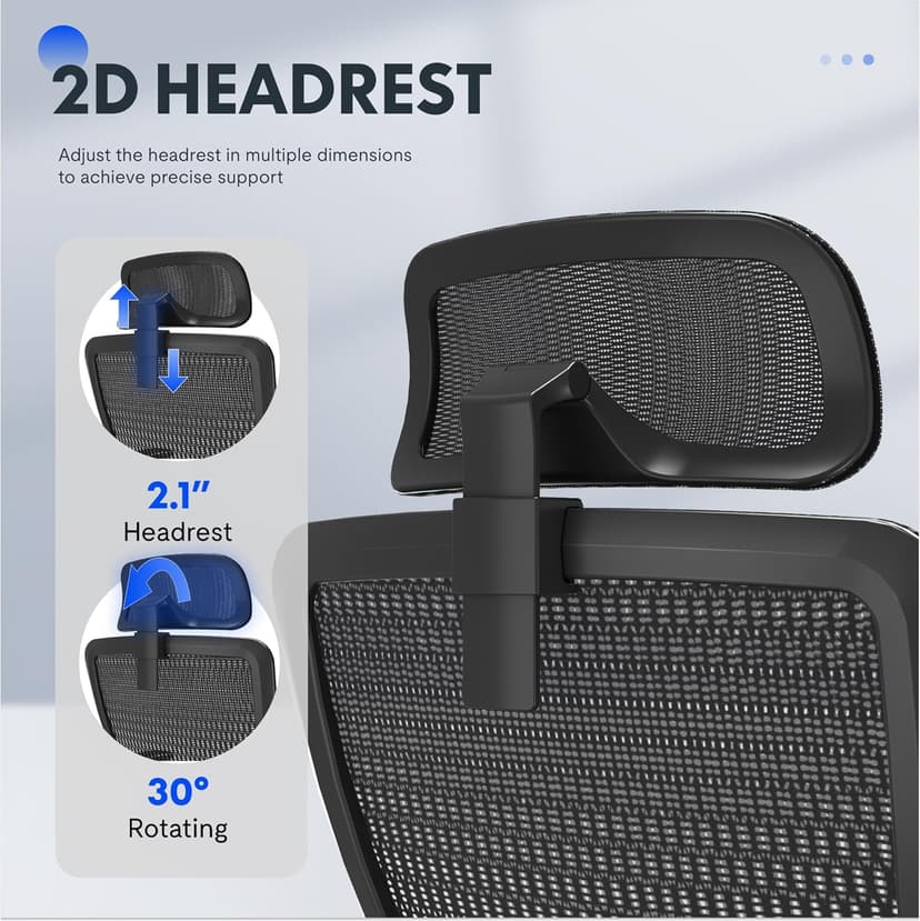 FLEXISPOT OC3 Cloud Ergonomic Office Chair with Footrest, High Back Computer Chair with Adjustable Lumbar Support/2D Headrest, Desk Chairs for Home Office Gaming Working, Black,Foam Seat,Cloud-F
