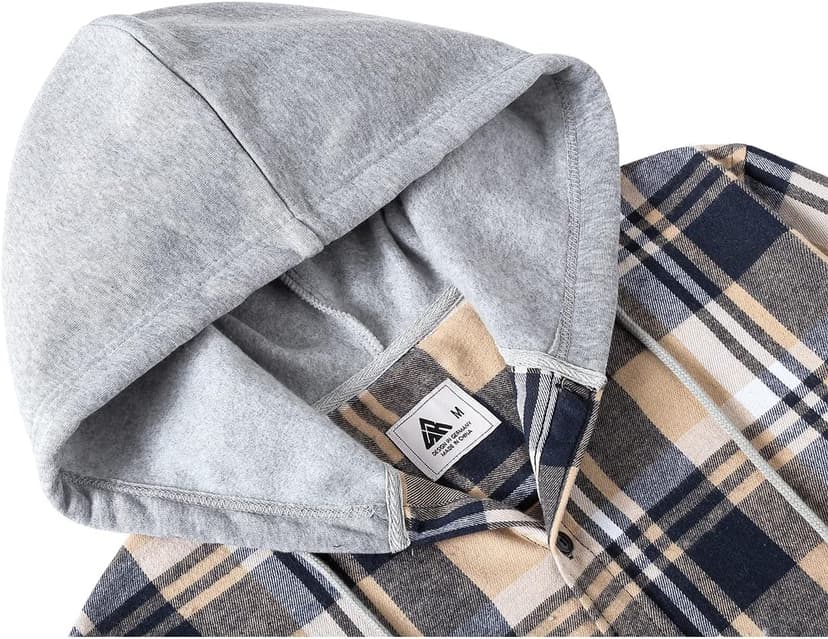 Big Tall, with Pocket, Adjustable Cuffs, Machine Wash, Business,Work, Office, Vacation, Graduation, Wedding, Party, Daily ZITY Men's Flannel Hoodie Shirts Casual Button Down Long Sleeve Plaid Shirt B0BB2JC2QX