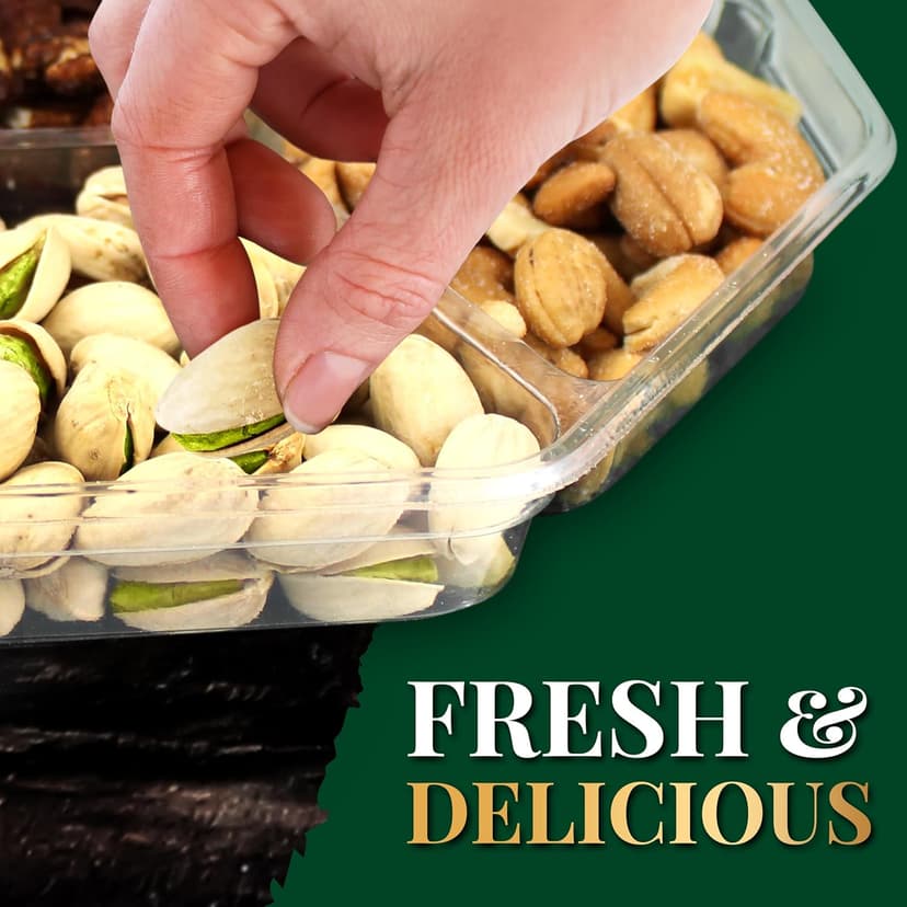 Holiday Nuts gift Basket - With a Variety of Freshly Roasted Nuts - Beautifully Packaged Gift Baskets for Men, Sympathy Basket For Dad, Christmas Healthy Gift.