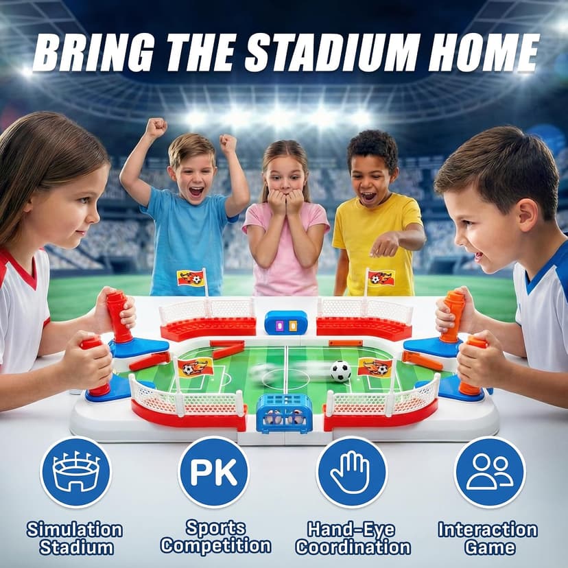 Including 4 mini Balls, Interactive Soccer Toy Indoor Home, Party Game for Football Lover, Birthday Gifts for Boys Girls SMILESSKIDDO Mini Foosball Table Toy Age 4-12, Soccer Board Games for Kids B0GFW5N5TD