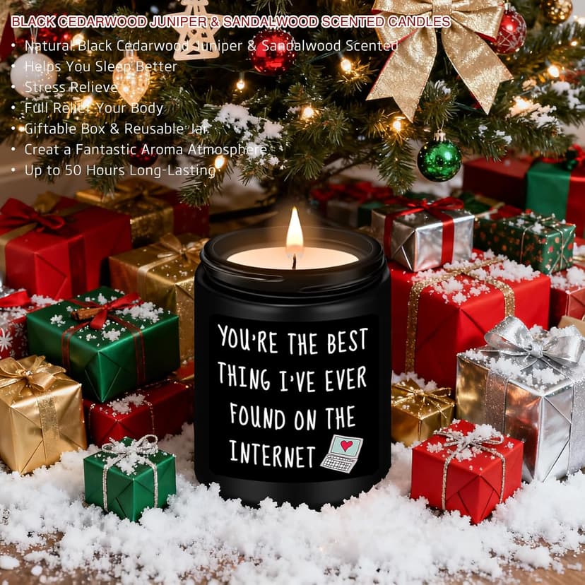 Anniversary Birthday Gifts for Men, Gifts for Boyfriend, Funny Romantic Wedding Gift for Men, Him, Boyfriend, Husband, Best Friends, Lover, Black Cedar Juniper Sandalwood Candle