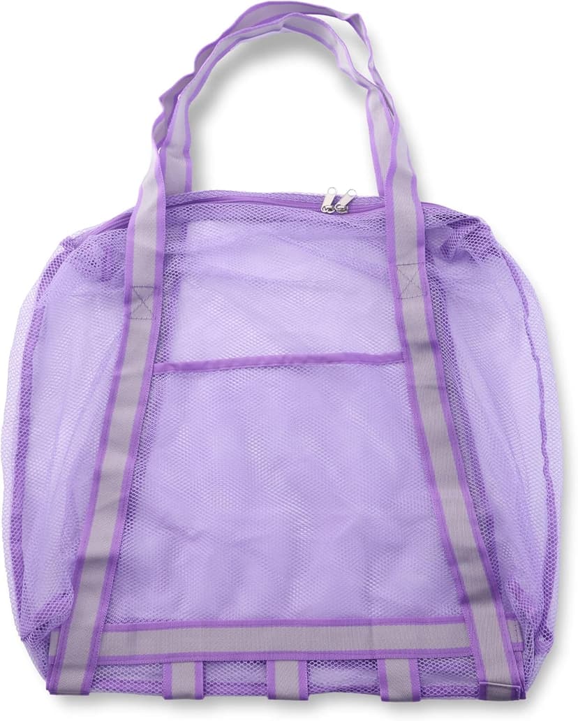 LEAFOREST Large Beach Bag with Zipper - Lightweight Mesh Bag for Swimming Pool Sand Toys