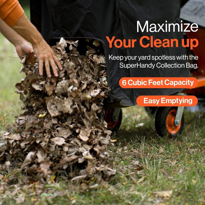 SuperHandy Leaf Vacuum & Wood Chipper - 7 HP 209CC Gas Engine, 10:1 Mulch Ratio, 6 Bushel Bag Capacity, Castor Wheels, Dual Function: Walk-Behind Leaf Vacuum Mulcher & Wood Chipper