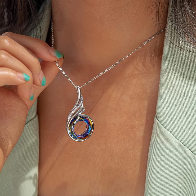 Kate Lynn "Rise From the Ashes Phoenix Necklace Made with Crystals from Austria, 18"+2" Necklace, Packaged with Jewelry Box, Birthday Gift for Women, Symbol of Luck and Renewal