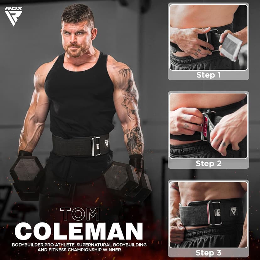 RDX Weight Lifting Belt - AUTO LOCK 4” Premium Adjustable Gym Belt for Olympic Cross Training - Support for Men Women Functional Fitness Workout - WOD Powerlifting Bodybuilding Weightlifting Deadlift