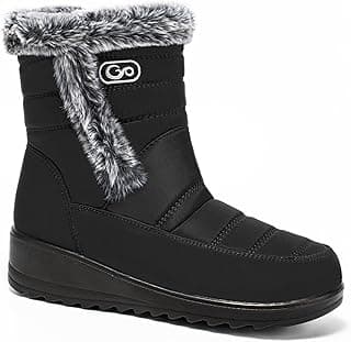 HARENCE Womens Winter Boots Comfort Snow Warm Fur Lined Outdoor Waterproof