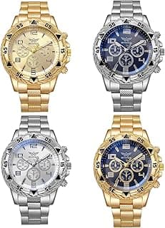 Dacdyi 4 pcs Classics Business Watches for Men Big Face Men’s Watch Wholesales Analog Quartz Wristwatch