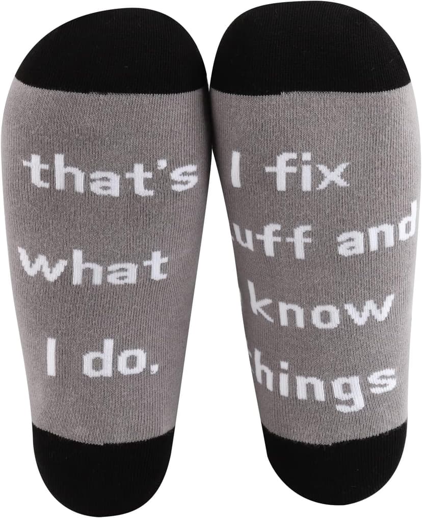 MBMSO Maintenance Worker Gifts 2 Pairs That's What I do I Fix Stuff and I Know Things Socks Handyman Gifts Repair Man Gift