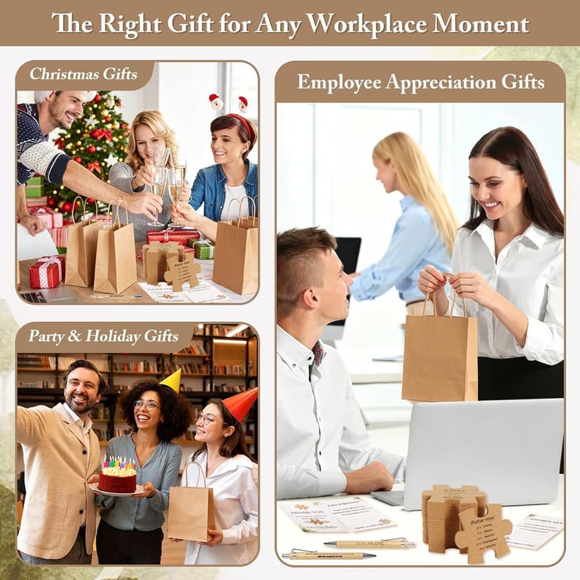 80Pcs/20 Sets Employee Appreciation Gifts Set - Puzzle Cork Coasters with Cards, Pens & Paper Bags, Thank You Gifts Bulk, Appreciation Gift for Coworkers, Perfect for Teachers, Nurses, Office, School B0GWCJP3J9