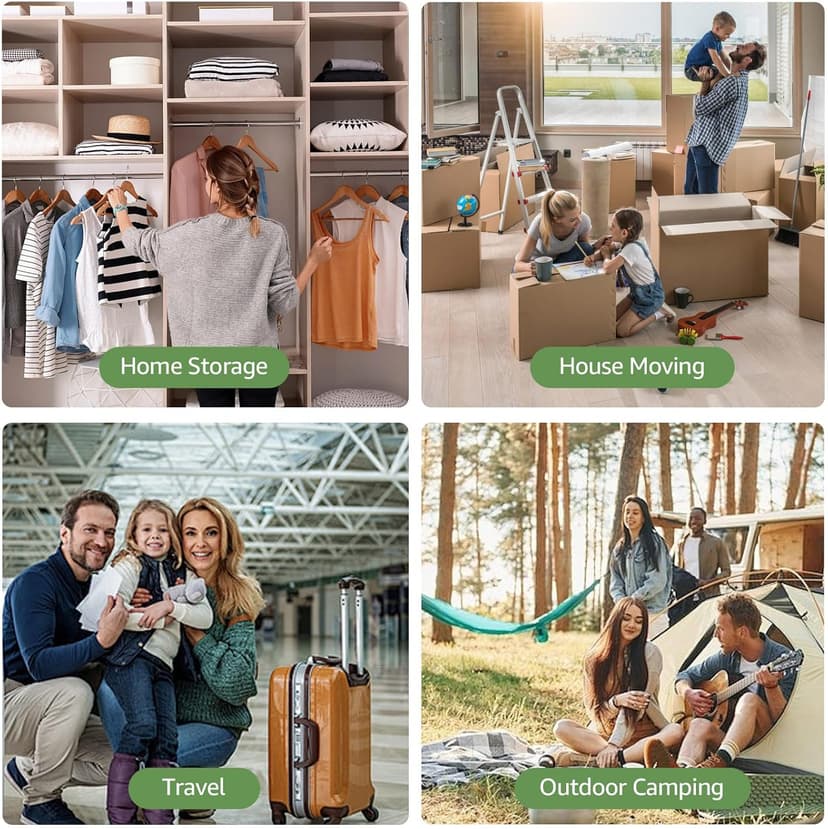 Vacuum Bags for Travel with Rechargeable air Pump, 9 Packs of 3 Sizes Vacuum Seal Bags for Clothing (9 Combo Set)