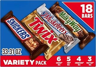 SNICKERS, TWIX, 3 MUSKETEERS, MILKY WAY Full Size Back to School Chocolate Bar Variety Pack, 18 ct Bulk Candy Box B00B42NQC2