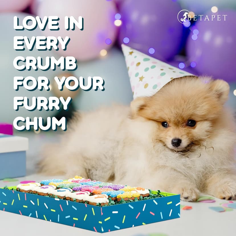 Dog Birthday Cookies - Treats for Dogs at Any Age - Made With Human-Grade Ingredients - Happy Bday Cookies for Boy or Girl Puppy - First Bday Gift - Baked Fresh in USA