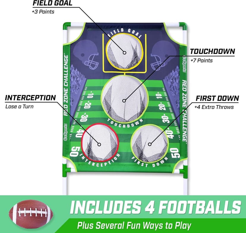 GoSports Football & Baseball Toss Games Available in Football Red Zone Challenge or Baseball Pro Pitch Challenge Choose Between Backyard Toss or Door Hang Targets