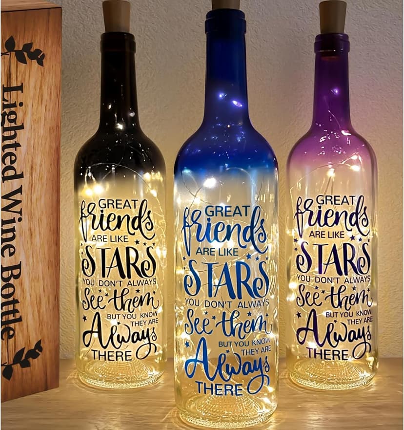 Christmas Gifts for Women - Best Friends Gifts 2025 - Wine Bottle Lights with Cork - Light Up Lamp Decor for Home Decorations - Birthday Friendship Unique Gift for Womens Men Sister Girls Boys Adults