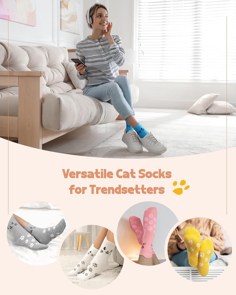 Cat Socks Stocking Stuffers for Women: Unique Funny Cute Cat Lover Gifts Novelty Comfy Animal Socks for Women, Christmas Xmas Gifts for Ladies Mom Wife Her Girlfriend Teen Girls Birthday Gift Ideas B0FM88P2PP