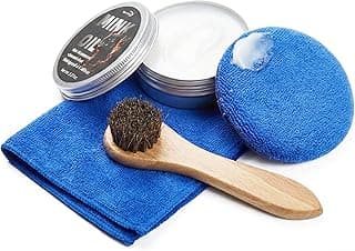 OKOstand Mink Oil Leather Conditioner Kit, 4-in-1 Boot Care Set with 3.52 oz Mink Oil & Horsehair Brush
