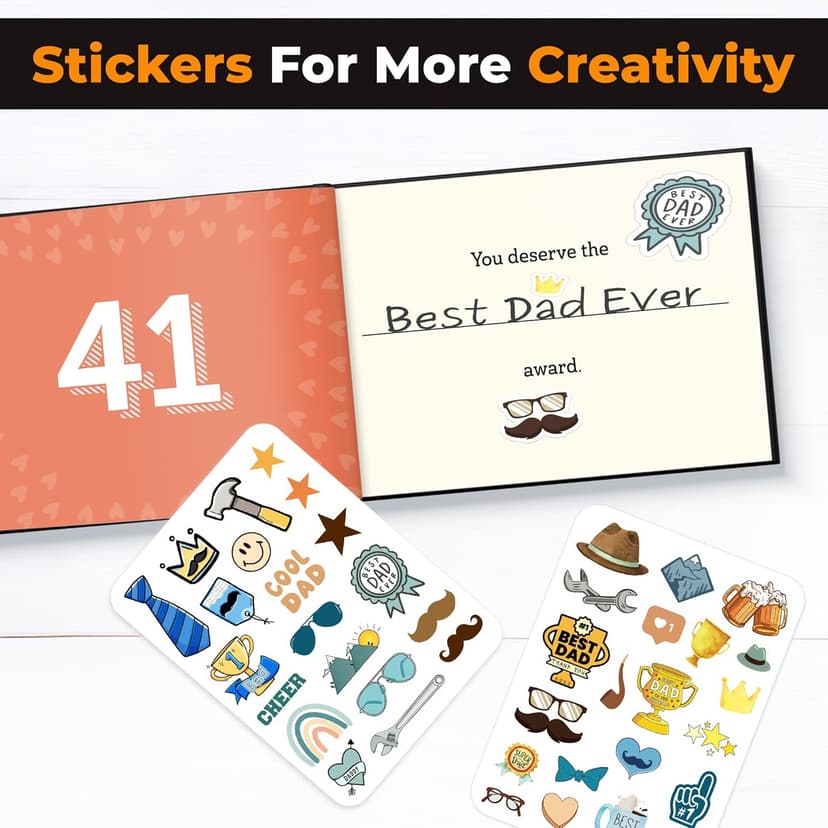 What I Love about Dad Book, Fill-in-the-Blank Book for Dad - Father's day Gifts for Dad from Daughter, Son, Kids - Birthday Gifts for Dad, Dad Birthday Gifts - Dad Christmas Gifts, Stocking Stuffer