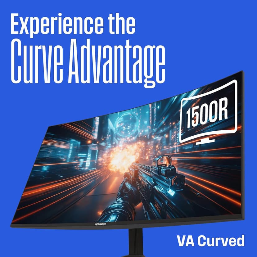 Westinghouse 32 Inch Curved Gaming Monitor, 165Hz, 1ms, FHD 1080P, 3000:1 Contrast Ratio, 118% SRGB, 1500R, AMD FreeSync, Eyecare, for PC Games with Built-in Speakers, DisplayPort, HDMIx2