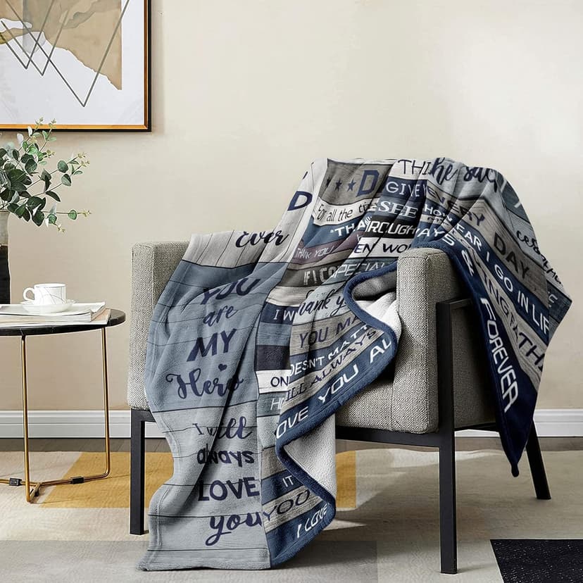 Yamco Dad Birthday Gifts Blanket - Dad Gifts from Daughter Christmas 60"x50" Blankets - Father Birthday Gifts for Dads Who Wants Nothing - Fathers Day Presents from Son - Best Daddy Ever Gift Ideas