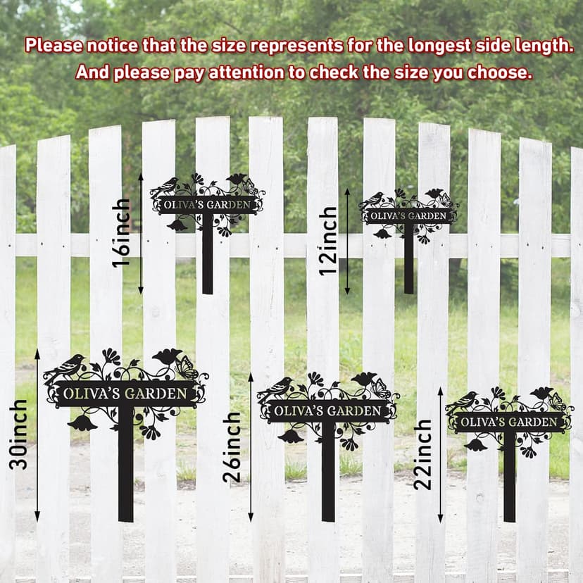 Metal Signs Customized | Personalized Garden Stake Metal Sign | Custom Metal Garden Sign | Personalized Garden Name Sign | Custom Sign Outdoor Metal | Gardening Decor Gifts for Gardeners