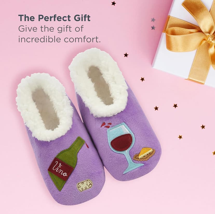 Snoozies Wine Slipper Socks for Women B08HCLL1LT