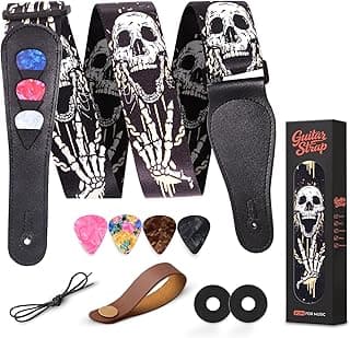 AARVI Guitar Strap Set for Bass/Electric/Acoustic Guitars Durable Multi-Purpose Music Accessory