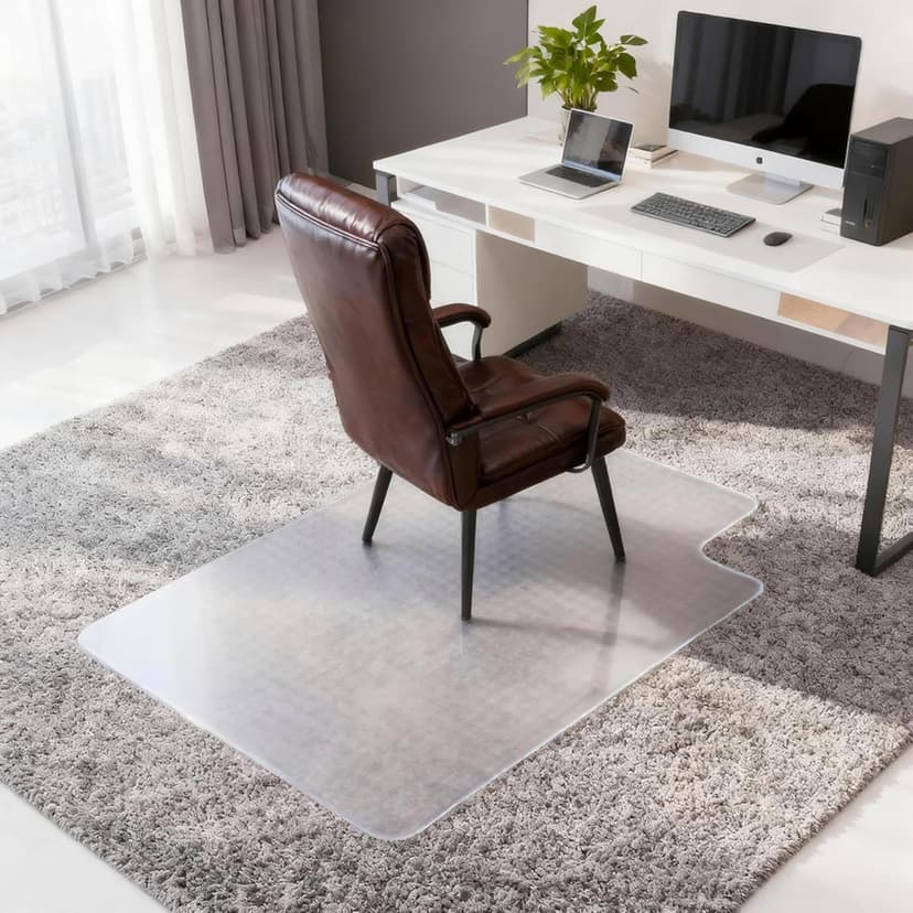 Winado Office Chair Mat, 36"x48" Non-Slip Under Computer Desk Chair Carpet Floor Protector, Heavy Duty Clear Plastic Chair Mats for Rolling Gaming and Work Chairs (Carpet 90 * 120 * 0.2cm with Lip)