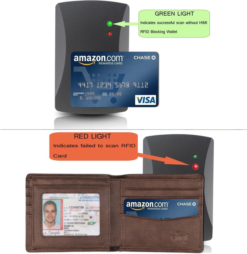 HIMI Wallet for Men-Genuine Leather RFID Blocking Bifold Stylish Wallet With 2 ID Window