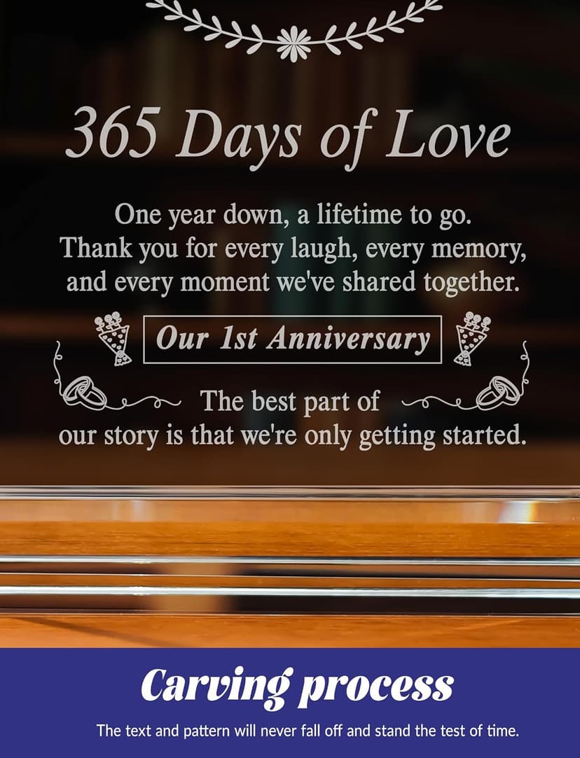 One Year Marriage Gift,Happy Paper Wedding Anniversary Decoration Gift,for Couples,Men,Women,Boyfriend,Girlfriend 1 Year Wedding Anniversary Crystal Clock Gifts B0H6B9BBKG