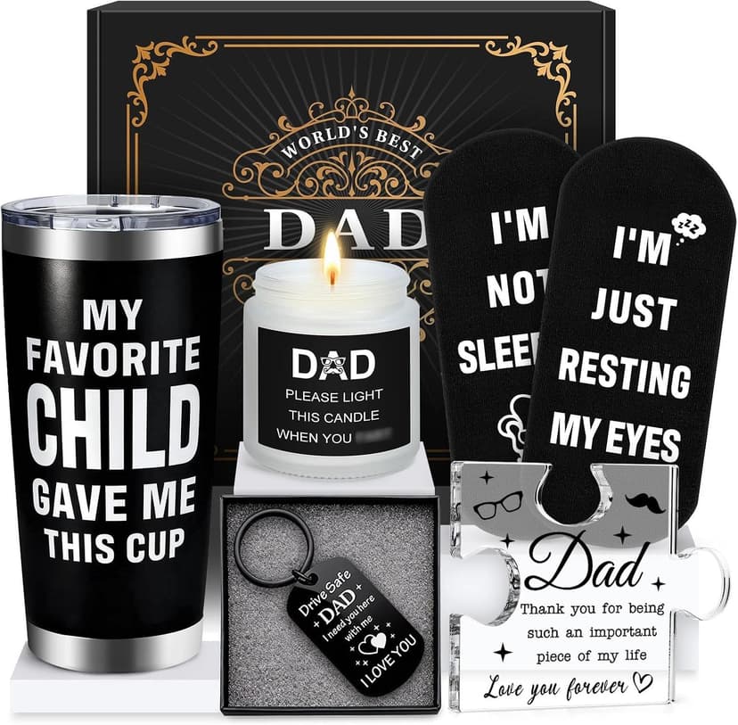 Gifts for Dads Birthday Funny Dad Gifts from Daughter Son Kids Cool Father Happy Birthday Gift Ideas for Dads Presents Basket for Best Dad Ever, Daddy Father Gift Stuff for Christmas, Fathers Day B0FW5577NS