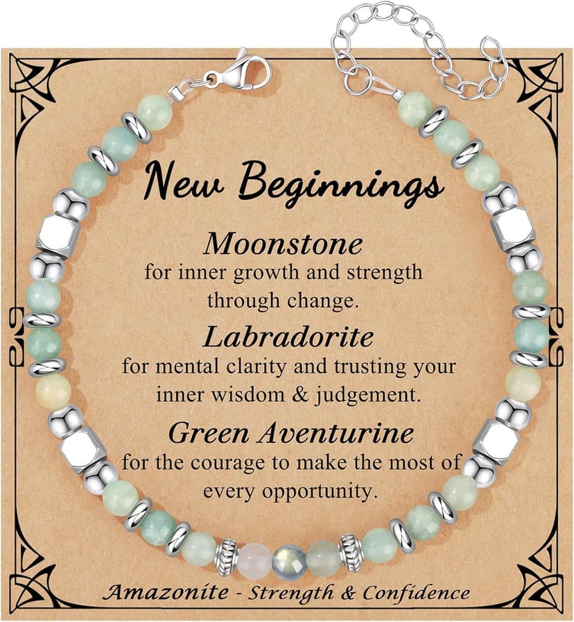 𝗚𝗶𝗳𝘁𝘀 𝗳𝗼𝗿 𝗪𝗼𝗺𝗲𝗻 𝗠𝗼𝗼𝗻𝘀𝘁𝗼𝗻𝗲 𝗔𝗺𝗮𝘇𝗼𝗻𝗶𝘁𝗲 𝗕𝗿𝗮𝗰𝗲𝗹𝗲𝘁𝘀, New Beginnings Retirement Christmas Graduation Birthday Good Luck Gifts for Women Mom Grandma Sister Coworkers Friends