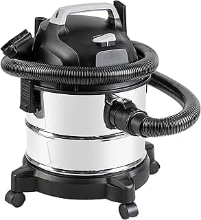 Amazon Basics Wet Dry Vacuum Cleaner, 4 gallon Shop, 3 HP Stainless Steel, Grey/Black
