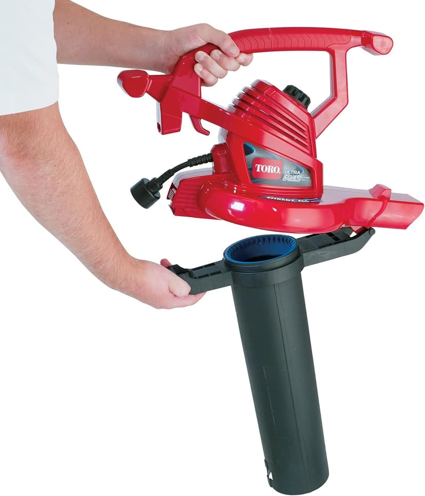 Toro 51621 UltraPlus Leaf Blower Vacuum, Variable-Speed (up to 250 mph) with Metal Impeller, 12 amp,Red