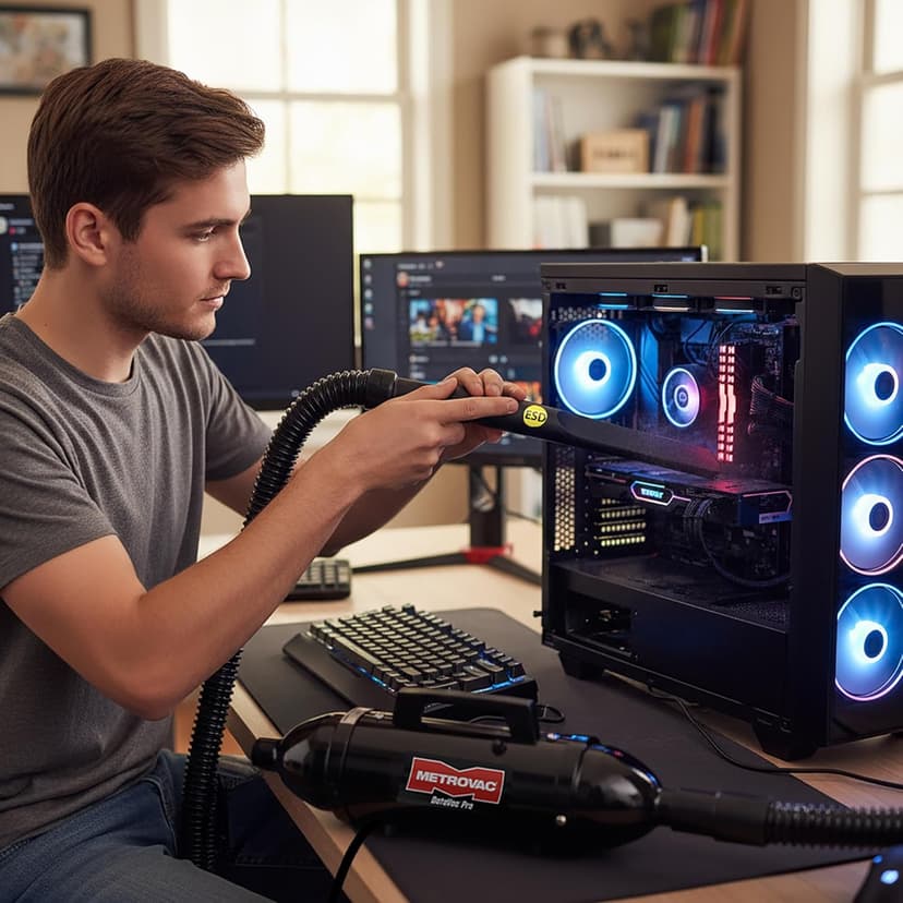 METROVAC DataVac® ESD Safe Pro Series MDV-1ESD, Compact Computer Vacuum & Blower for Electronics, Anti-Static, HEPA Filtration, and Durable