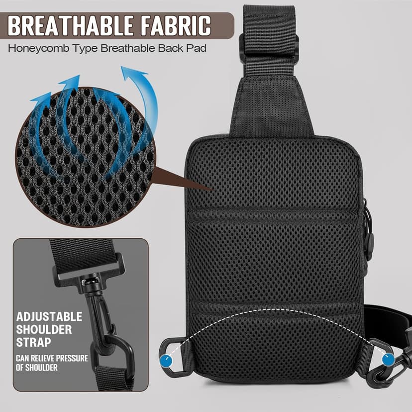 DEYACE Small Sling Bag for Men, Tactical Inspired Waterproof Utility EDC Mini Crossbody Chest Bag for Travel Work Sport