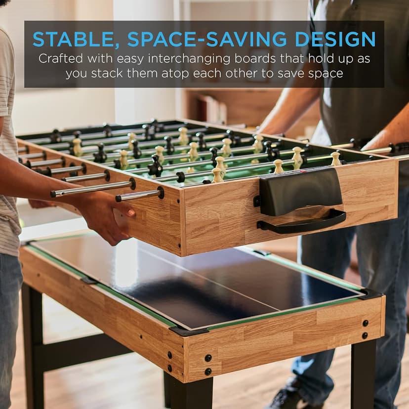 Best Choice Products 2x4ft Combo Game Table Set for Home, Game Room, Friends & Family w/Hockey, Foosball, Pool, Shuffleboard, Ping Pong, Chess, Checkers, Bowling, and Backgammon