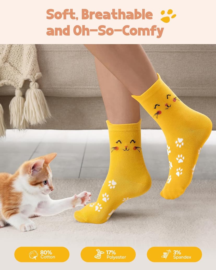 Cat Socks Stocking Stuffers for Women: Unique Funny Cute Cat Lover Gifts Novelty Comfy Animal Socks for Women, Christmas Xmas Gifts for Ladies Mom Wife Her Girlfriend Teen Girls Birthday Gift Ideas B0FM88P2PP