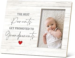 SRADMO Grandparents Picture Frames,Grandkids Photo Frame,The Best Parents Get Promoted To Grandparents Picture Frame,Baby Grandpa Grandma Photo Frame 8x10,Grandparents Baby Announcement Gifts(White-2)