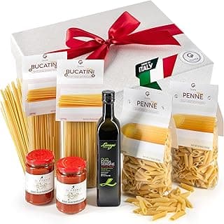 Gusta Pasta Gift Basket in Deluxe Packaging - Made in Italy - Healthy Holiday Basket Gift for Men, Birthdays, Families, Parties, Housewarming, Client Thank You & Sympathy